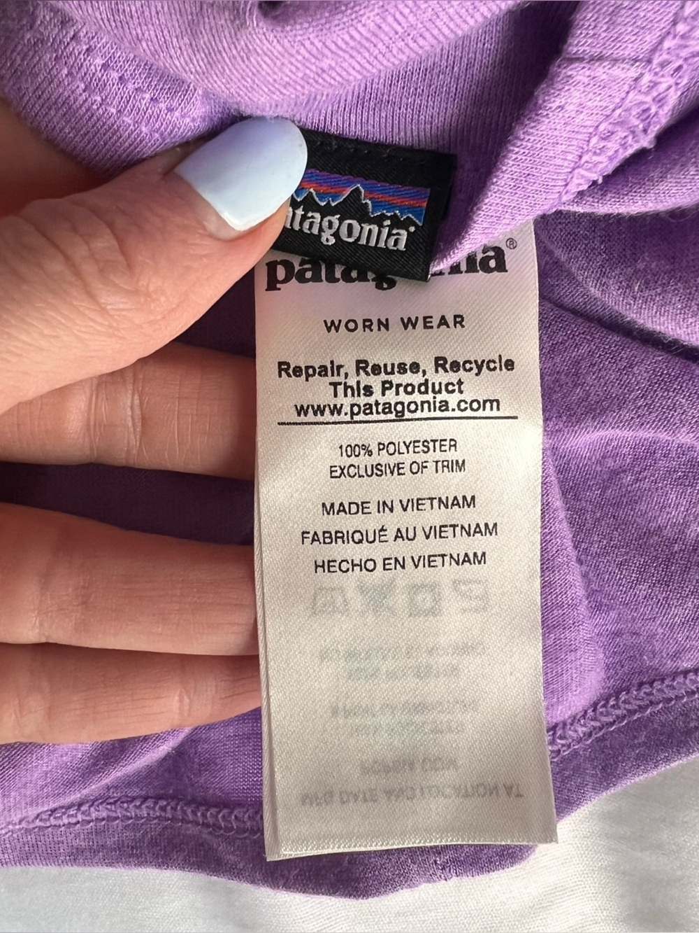 Patagonia Women’s lilac Purple Relaxed V-Neck 3/4 length Sleeves Women's Top - Picture 5 of 8